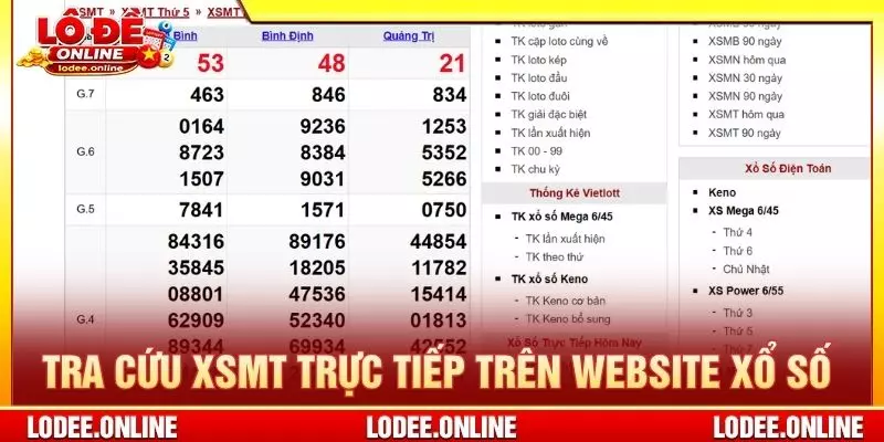 Tra cứu XSMT trực tiếp trên website xổ số